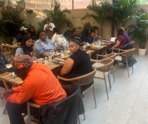 Harlem East Life Plan staff enjoying the Fall Staff Mixer